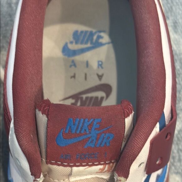 Nike Air Force 1 Athletic Shoes - White, Blue, Red - Picture 7 of 9